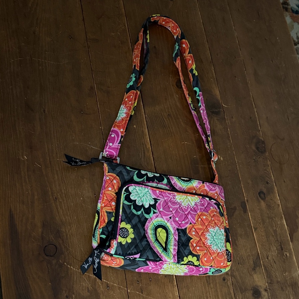 Vera Bradley Floral Quilted Shoulder crossbody Bag Purse Wallet - Picture 4 of 11